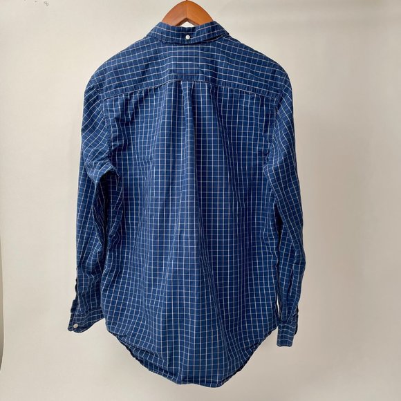Levi's Blue And Tan Windowpane Check Cotton Long Sleeve Shirt, Size XL - Picture 5 of 6